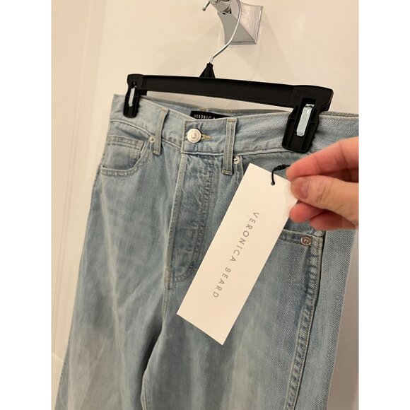 NWT Veronica Beard Taylor Relaxed Wide Leg High Rise Jean in Aire Size 27 - Picture 4 of 10